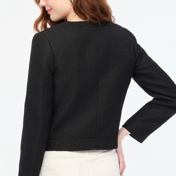 J. Crew Black Textured Lady Jacket with Gold Accents - Picture 8 of 9